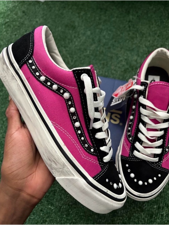 Vans Other - Pearlized Vans Pink and Black Pearl-Accent Low Top Sneakers